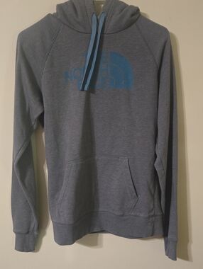 The North Face Slate Blue Pullover Hoodie with Blue Logo